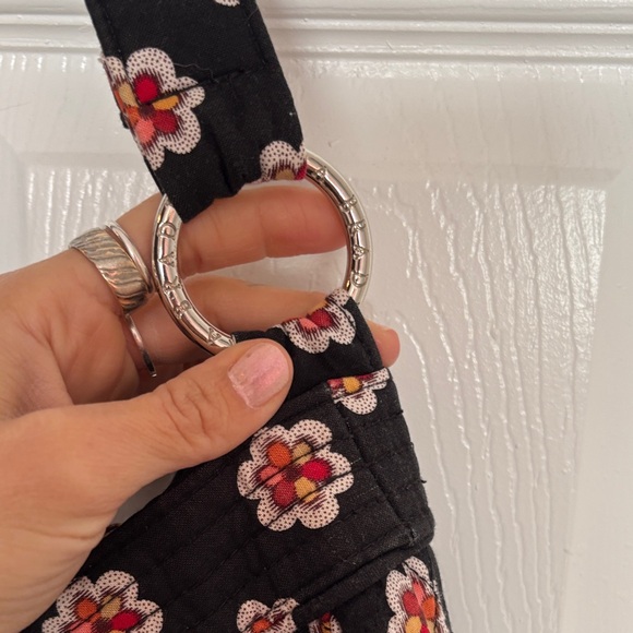 Vera Bradley Black and Red Floral Shoulder Bag - Picture 5 of 6